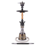 Shisha AMY estilo egipcio Khalil Mamoon modelo Tradi Matt Black Wood Clear para tabaco y humo hookah premium