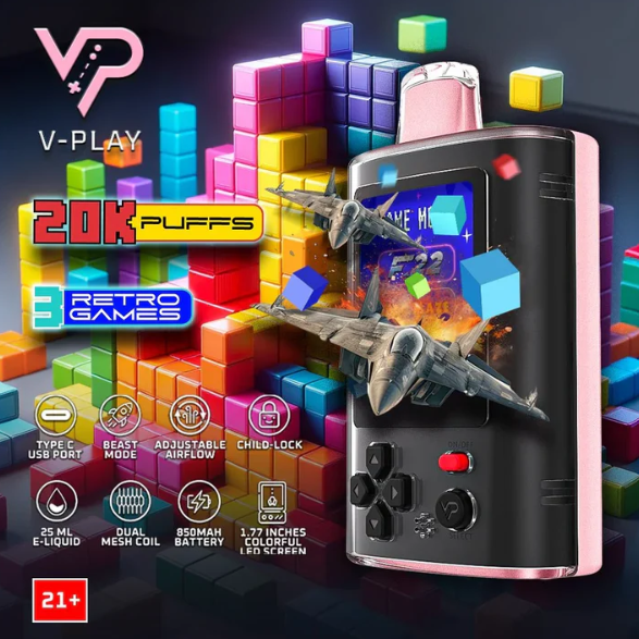elf bar vape uk Craftbox V-Play 20K Disposable Vape with Built in Gaming System 25mL main image 1