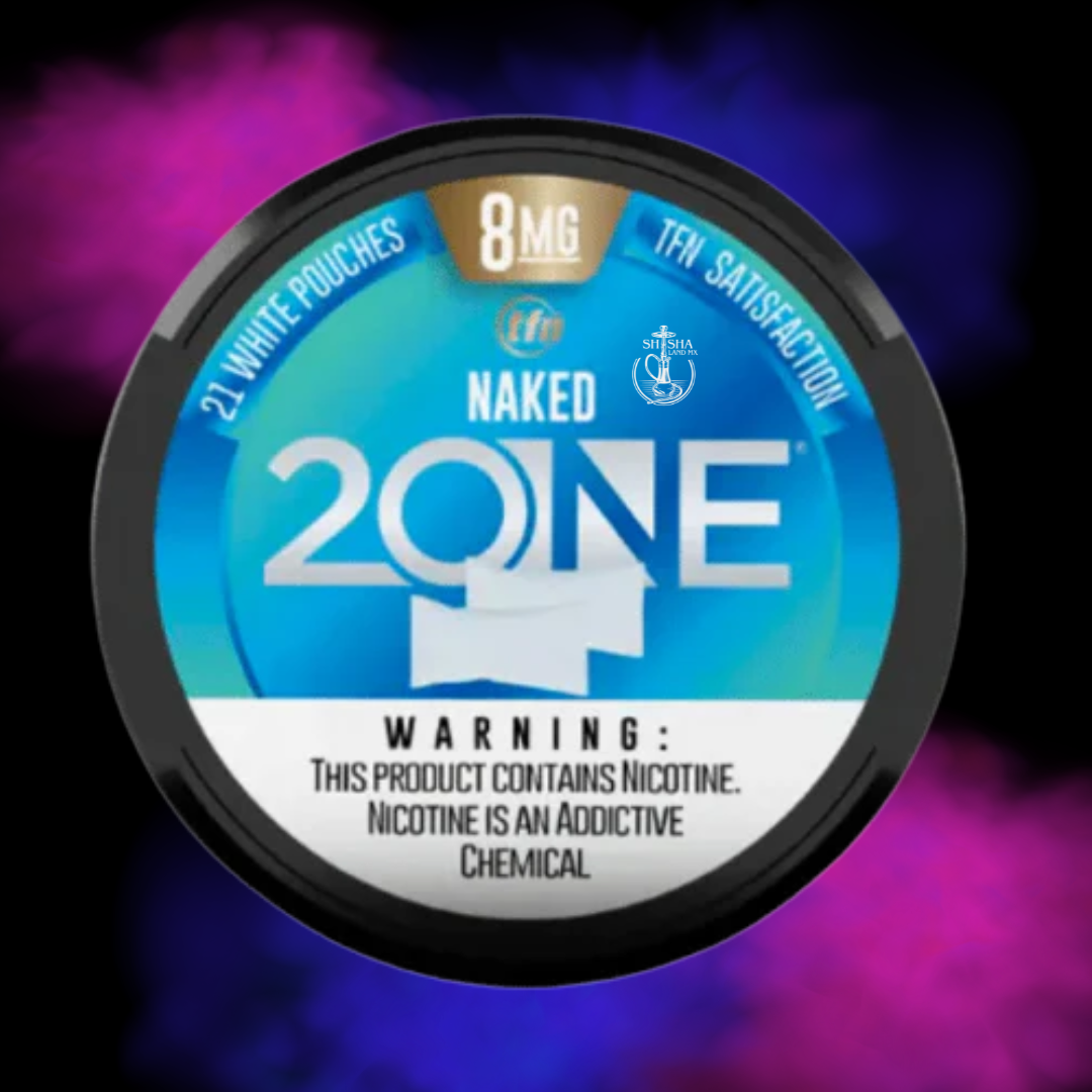 Lata de bolsitas de nicotina 2ONE Naked sin sabor 8 mg contenido 21 piezas pouch