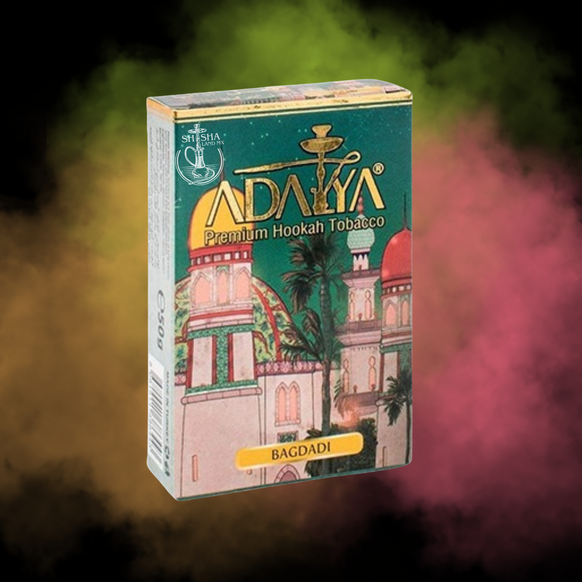 TabacoparaShishaSaborBagdadiAdalya_hookah_shisha_narguila_cachimba_tabaco_melaza_durazno_fresa_uva_frutosrojos_menta_frutal_refrescante_Adalya_50gr