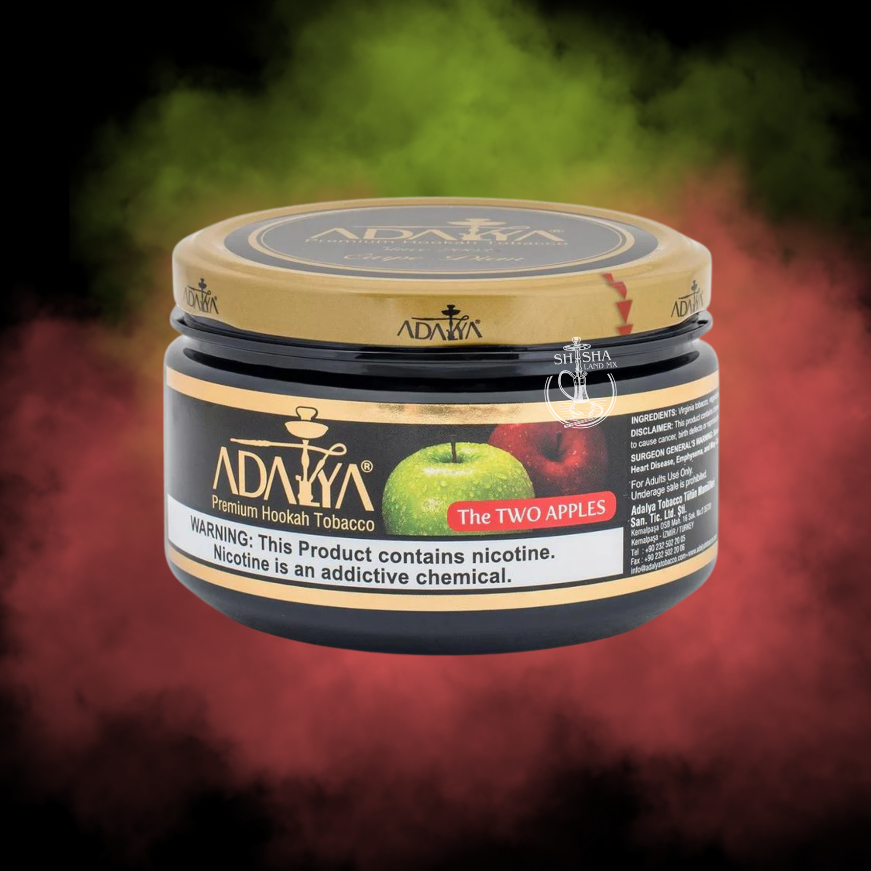 TabacoparaShishaSaborDosManzanasAdalya_hookah_shisha_narguila_cachimba_tabaco_melaza_anis_dosmanzanas_refrescante_Adalya_250gr