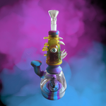 Bong de silicona y vidrio con diseño de ojo, pipa de agua para fumar