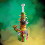 Bong de silicona y vidrio con diseño de ojo, pipa de agua para fumar