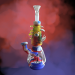 Bong de silicona y vidrio con diseño de ojo, pipa de agua para fumar