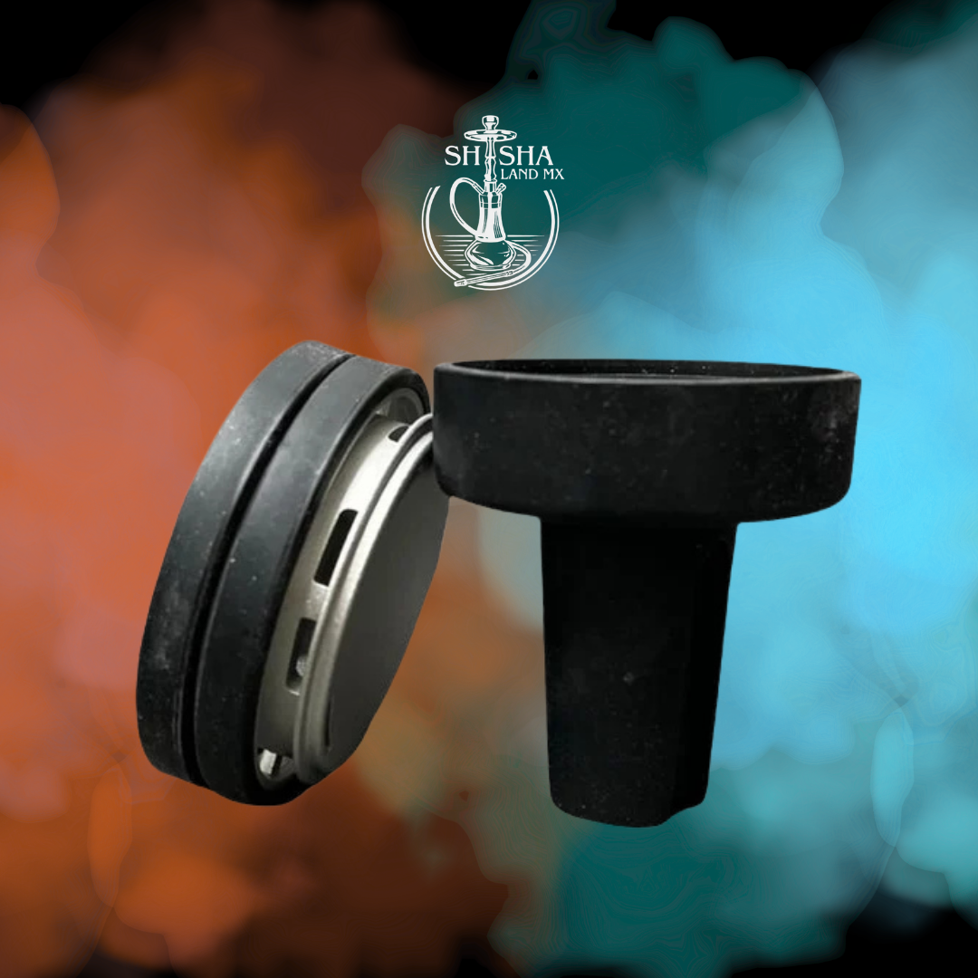 Combo de cazoleta de cristal Quasar con gestor de calor integrado para shisha, cachimba, hookah y narguile