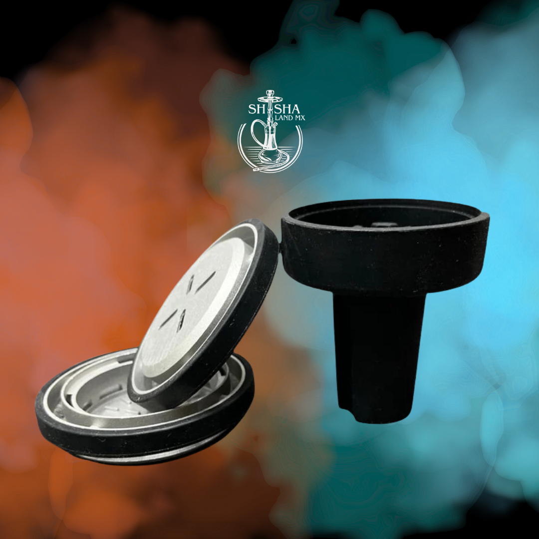 Combo de cazoleta de cristal Quasar con gestor de calor integrado para shisha, cachimba, hookah y narguile