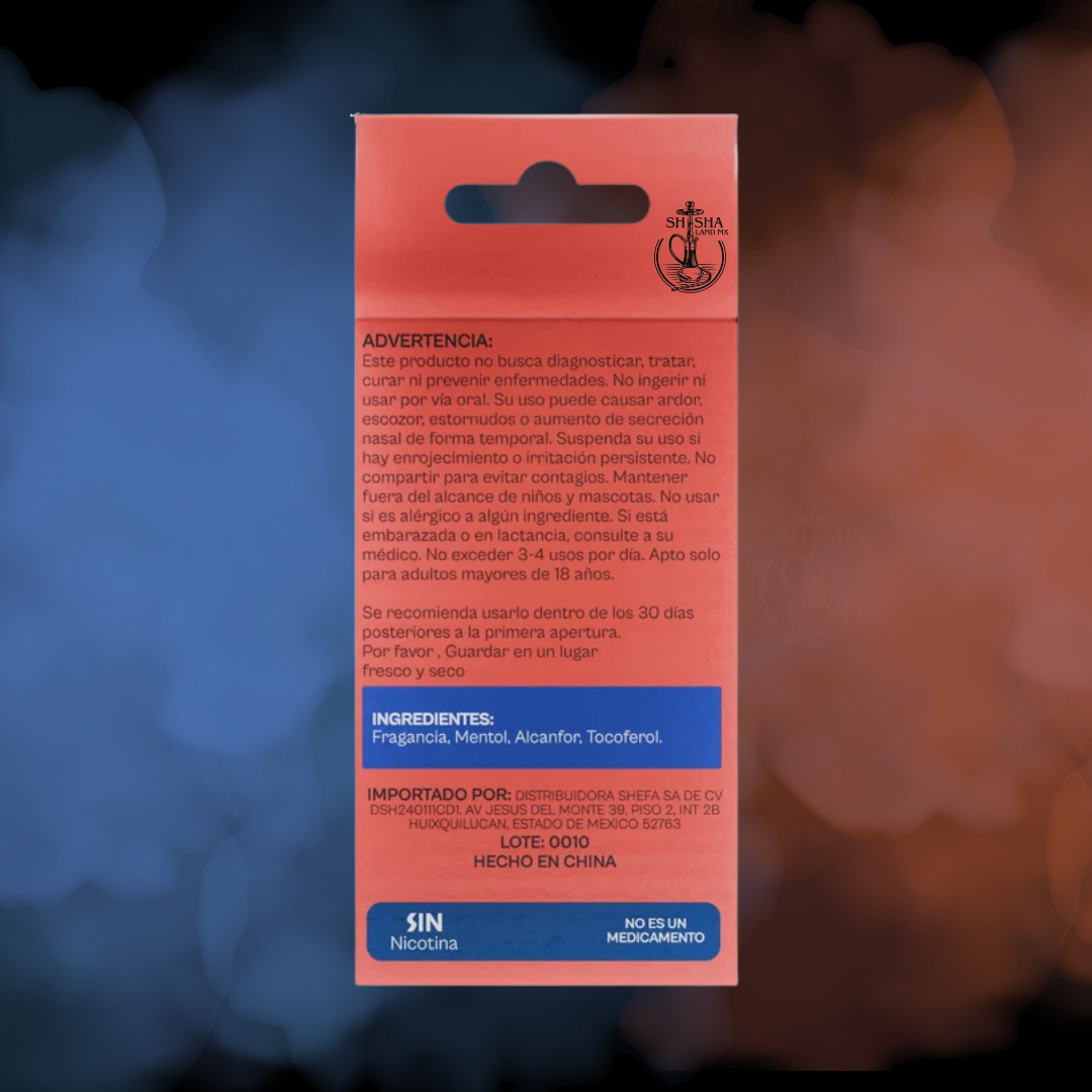 Detalle del inhalador nasal SPOWAA Energy Drink con doble boquilla para inhalación en ambas fosas nasales 