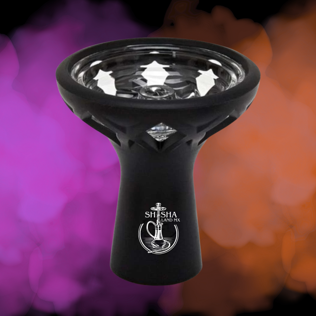 Tabaquera y cazoleta Kaloud Samsaris Vitria II de vidrio templado y silicona para shisha, cachimba, hookah y narguile