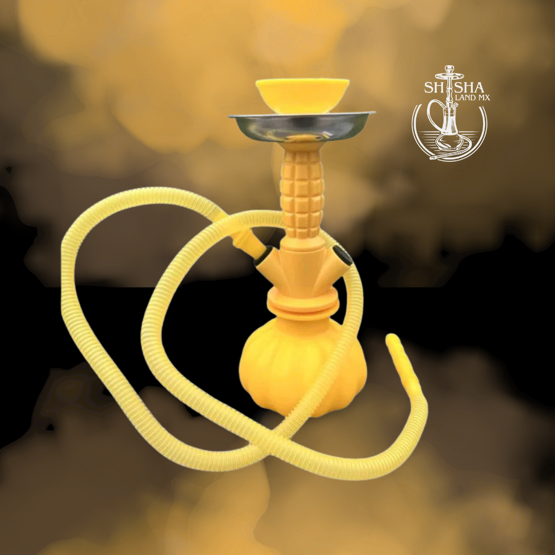 Kit de shisha mini de plástico portátil ideal para viajes y transporte ligero - amarillo