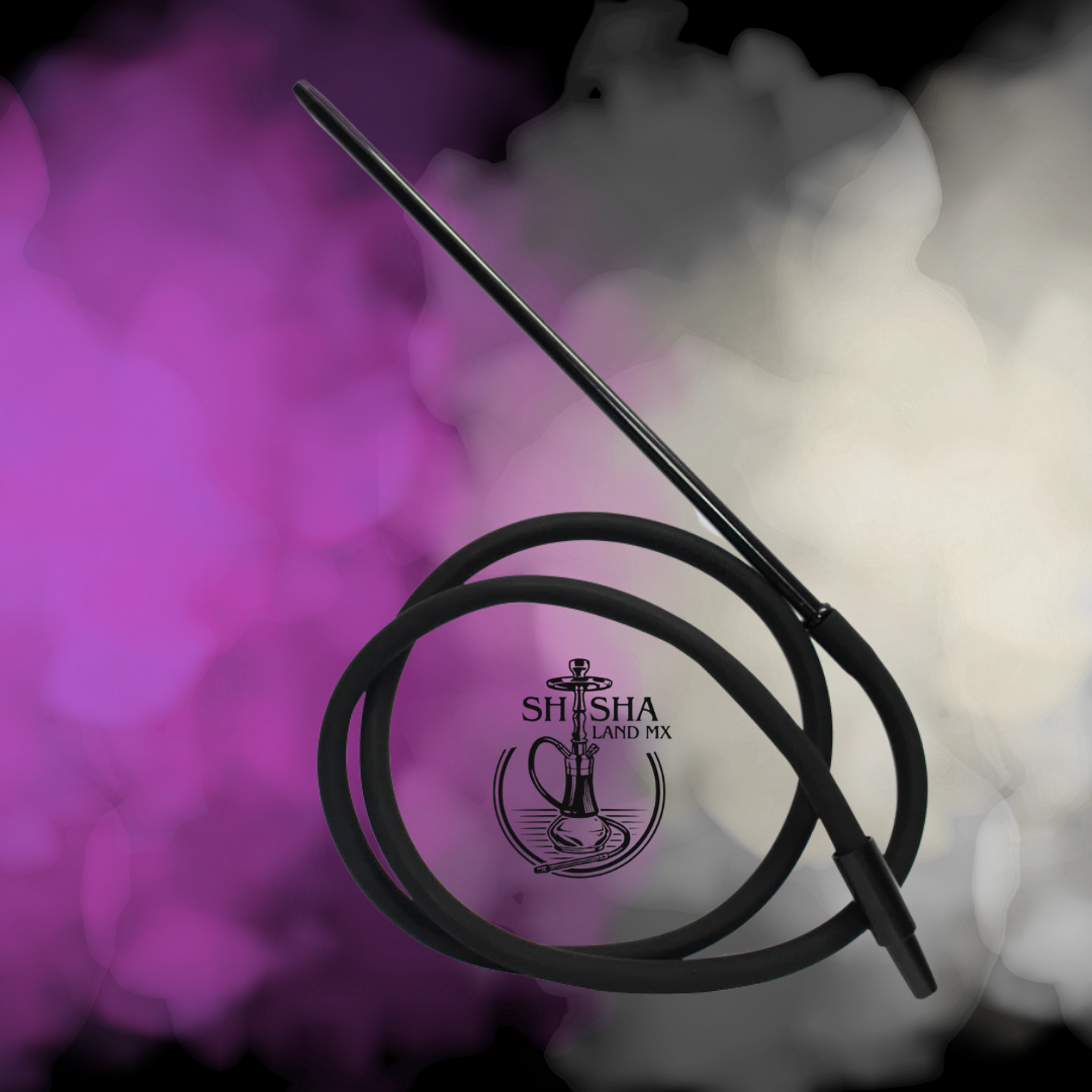 Manguera de hule flexible color negro lavable para shisha, cachimba, hookah y narguile
