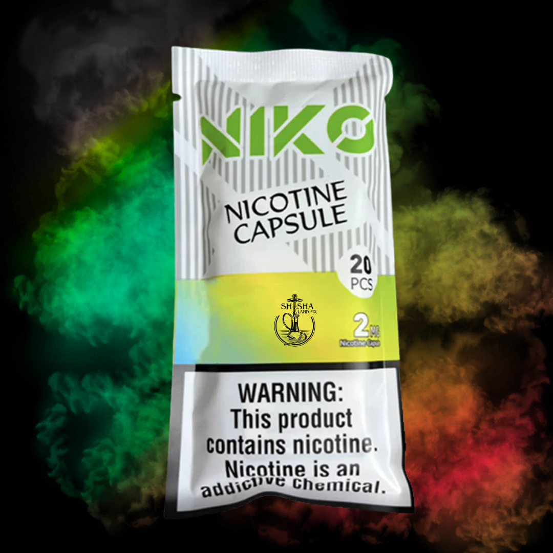 Empaque de NIKO cápsulas saborizadas con nicotina 2 mg sabor Strawberry Watermelon Mint mentolado