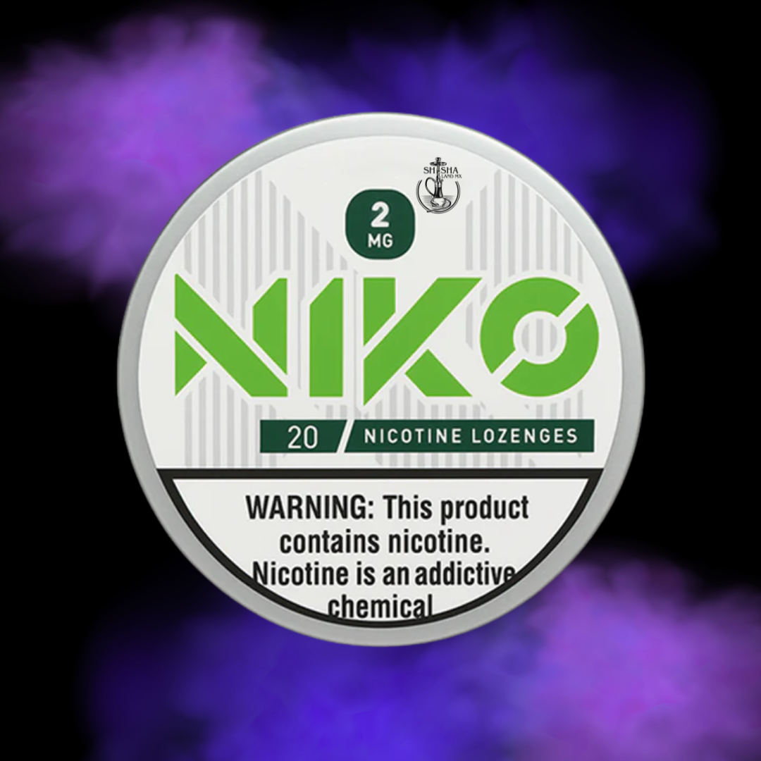 Empaque de NIKO pastillas lozenges de nicotina 2 mg sabor Blueberry arándano