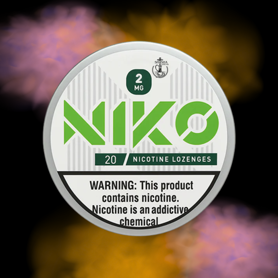 Empaque de NIKO pastillas lozenges de nicotina 2 mg sabor Mango Strawberry Mint mentolado