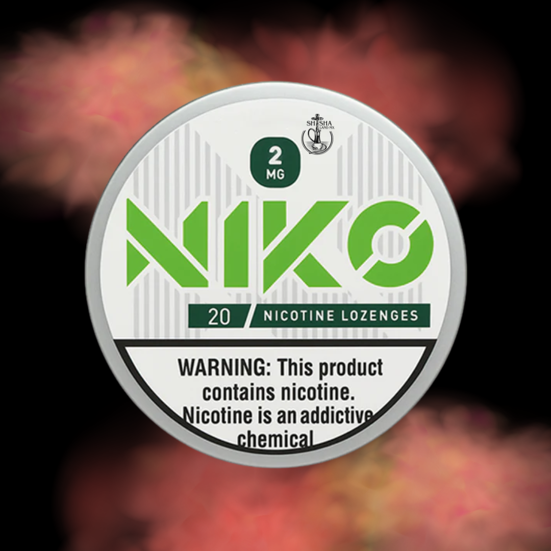Empaque de NIKO pastillas lozenges de nicotina 2 mg sabor Raspberry frambuesa