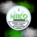 Lata de bolsitas de nicotina NIKO Pouches sabor Grape Ice uva mentolada 3 mg