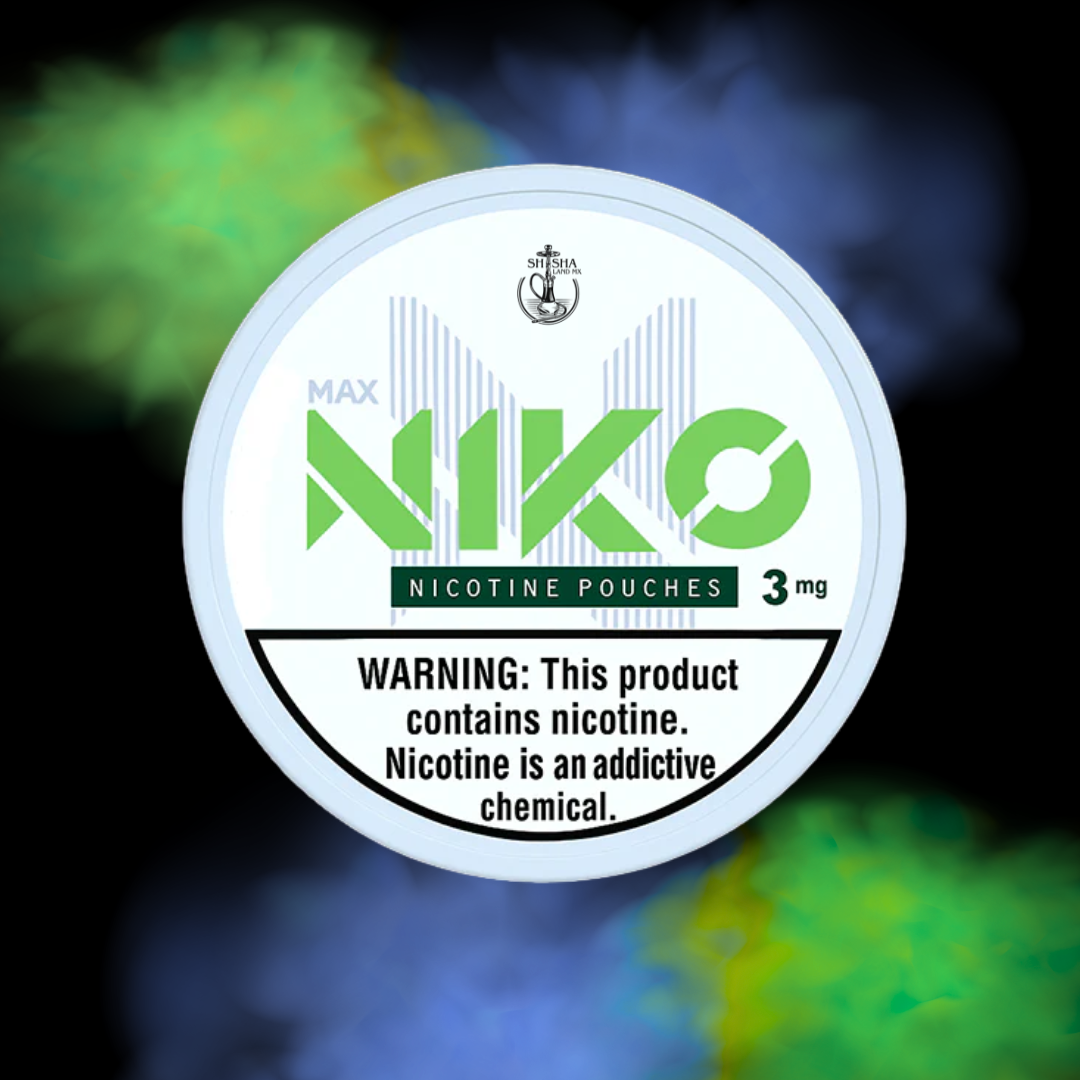 Lata de bolsitas de nicotina NIKO Pouches sabor Spearmint menta verde 3 mg