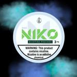 Lata de bolsitas de nicotina NIKO Pouches sabor Wintergreen menta helada 3 mg