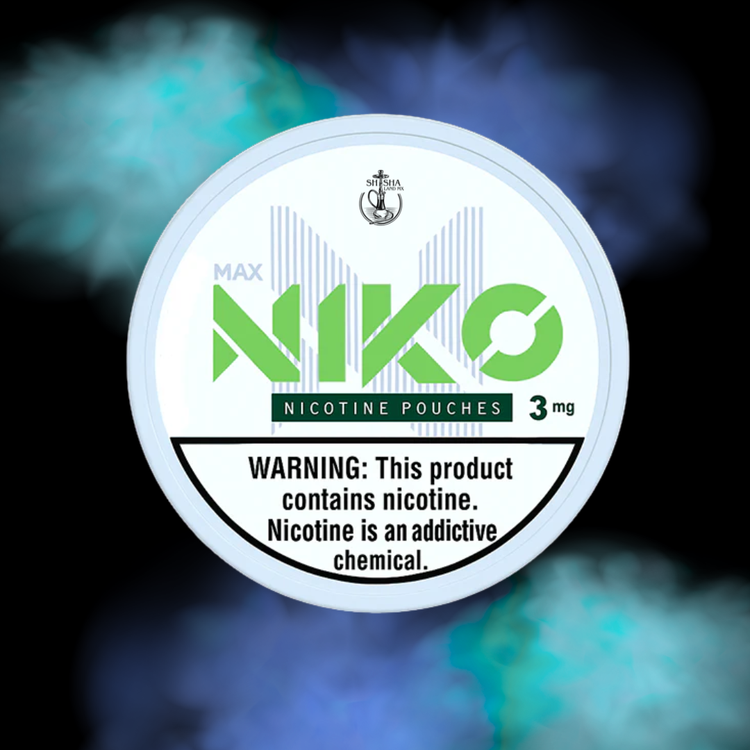 Lata de bolsitas de nicotina NIKO Pouches sabor Wintergreen menta helada 3 mg
