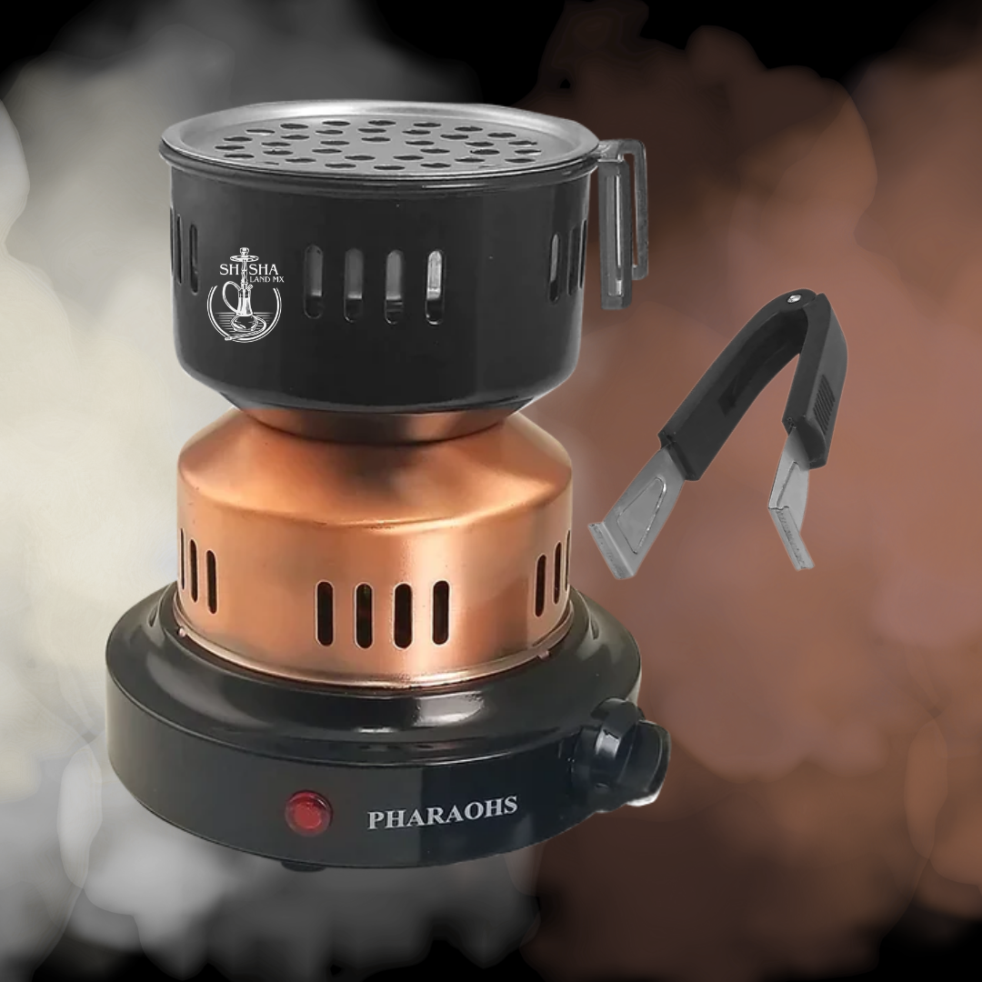 Parrilla eléctrica marca Pharaohs para encender carbón natural de coco para shisha, cachimba, hookah y narguile