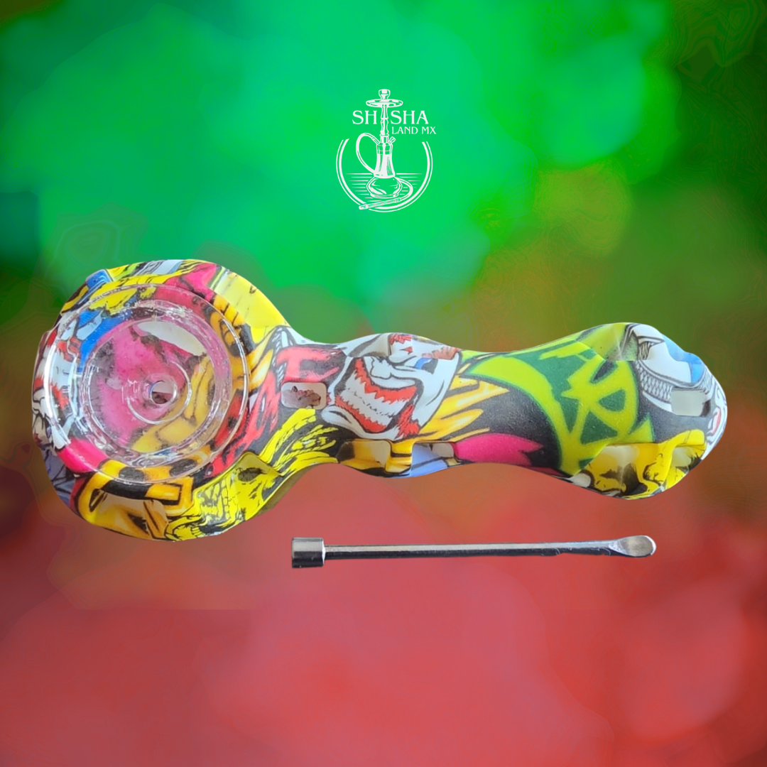 Pipa de silicona y vidrio en forma de panal , pipa de mano para fumar