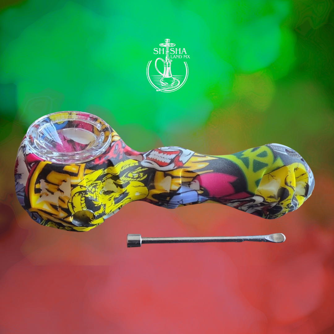 Pipa de silicona y vidrio en forma de panal , pipa de mano para fumar