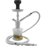 Shisha Sari marca Pharaohs de acero inoxidable y base de vidrio premium  abstract