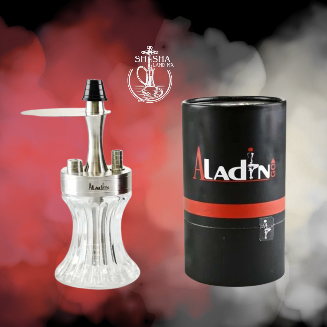Shisha Aladin 2GO de acero inoxidable, cachimba portátil, hookah y narguile