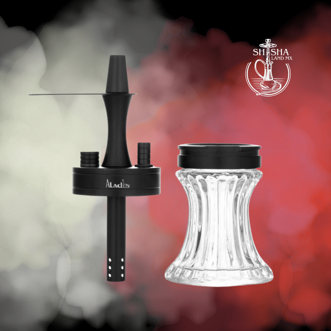 Shisha Aladin 2GO de aluminio, cachimba portátil, hookah y narguile