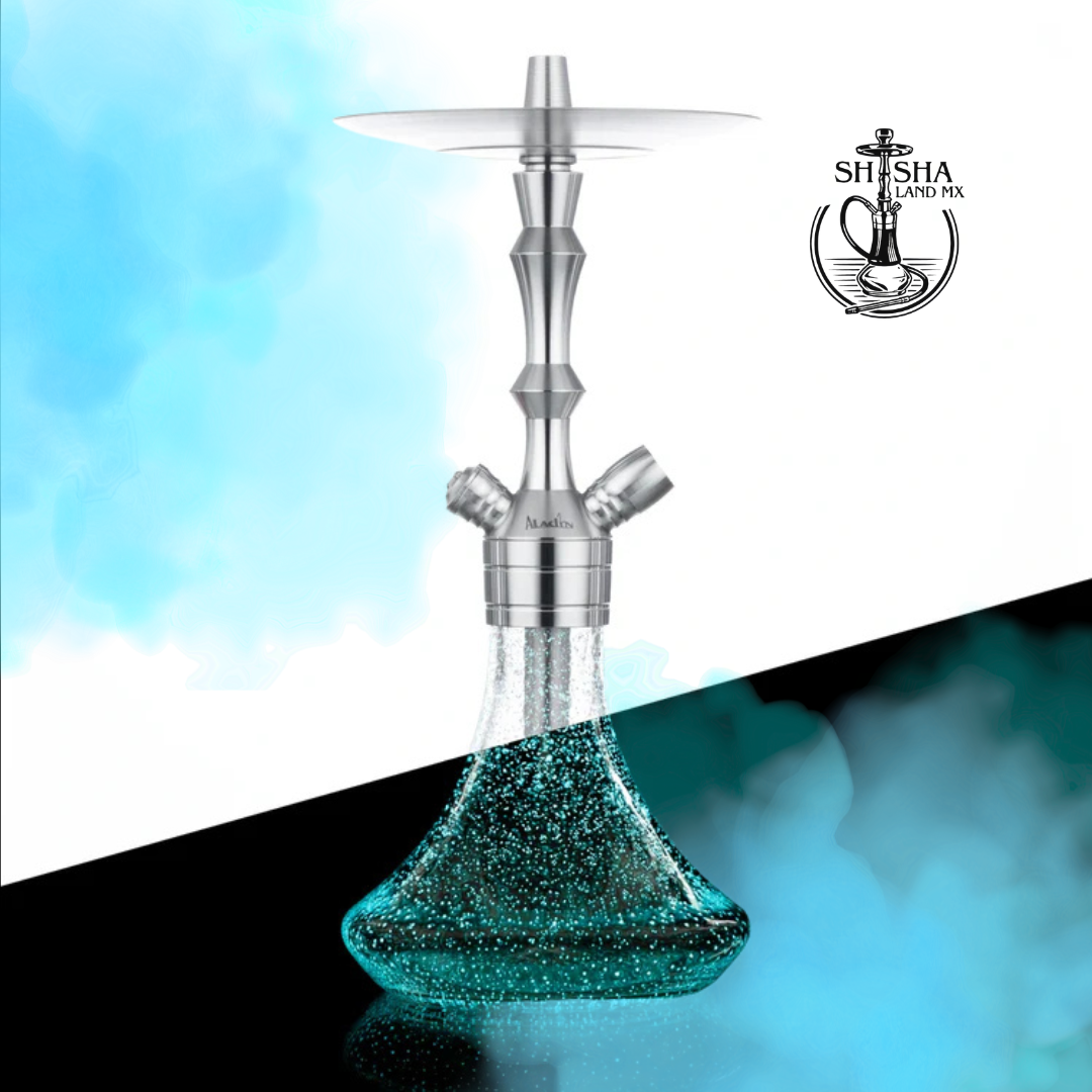 Shisha Aladin MVP 360 que brilla en la oscuridad, acero inoxidable, cachimba, hookah y narguile