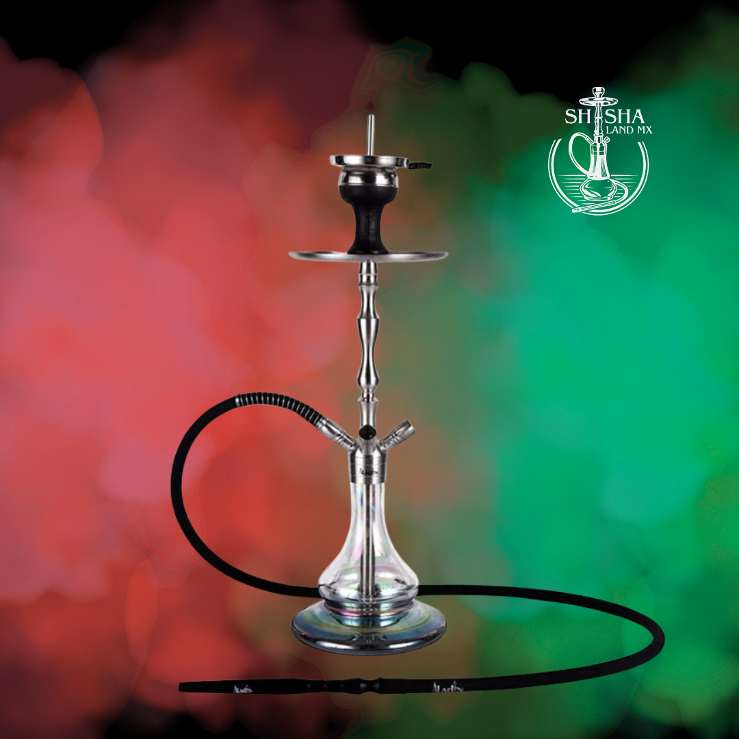 Shisha Aladin MVP 500 de acero inoxidable color transparente fondo tornazol cachimba, hookah y narguile