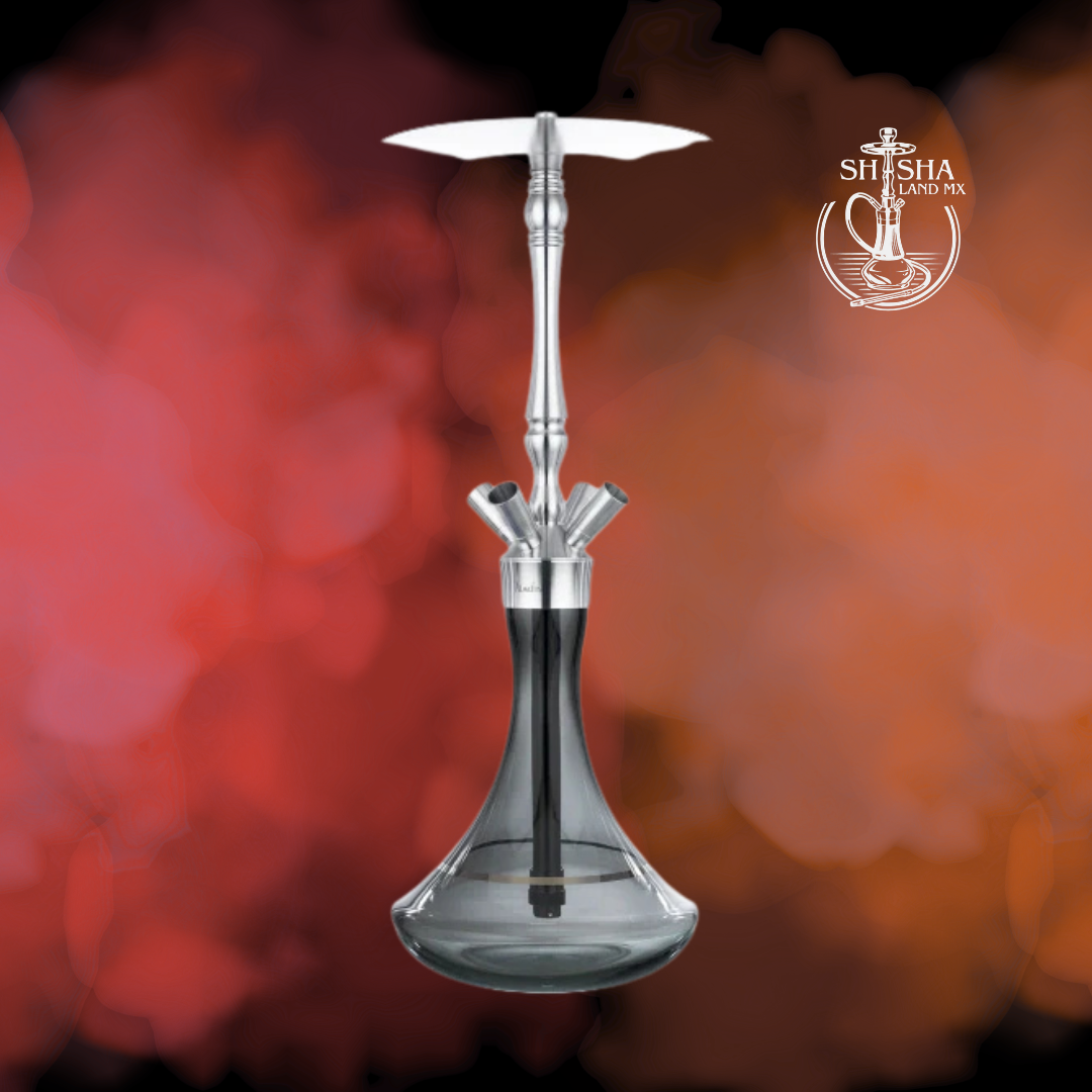 Shisha Aladin MVP 550 de acero inoxidable color rojo, cachimba, hookah y narguile-negro