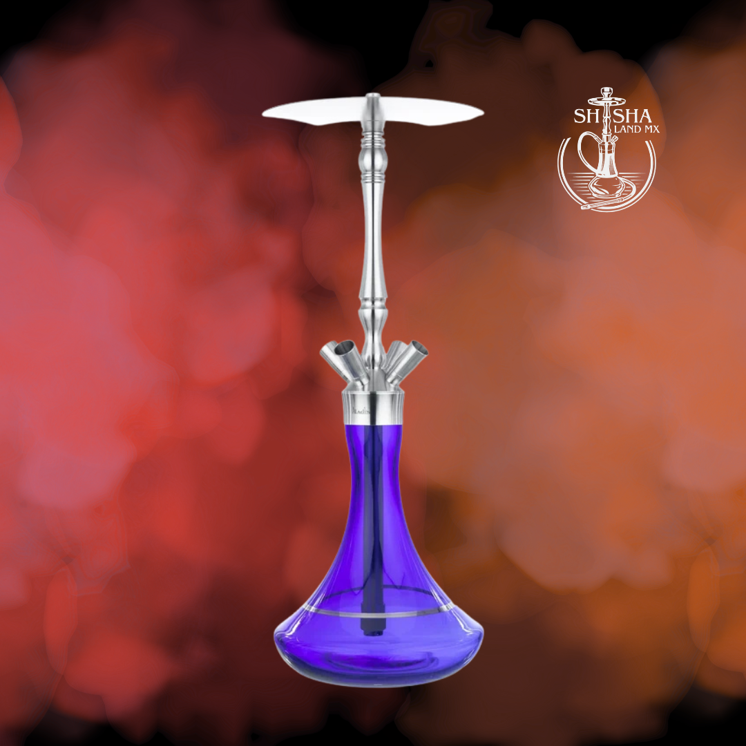 Shisha Aladin MVP 550 de acero inoxidable color rojo, cachimba, hookah y narguile-azul-rey