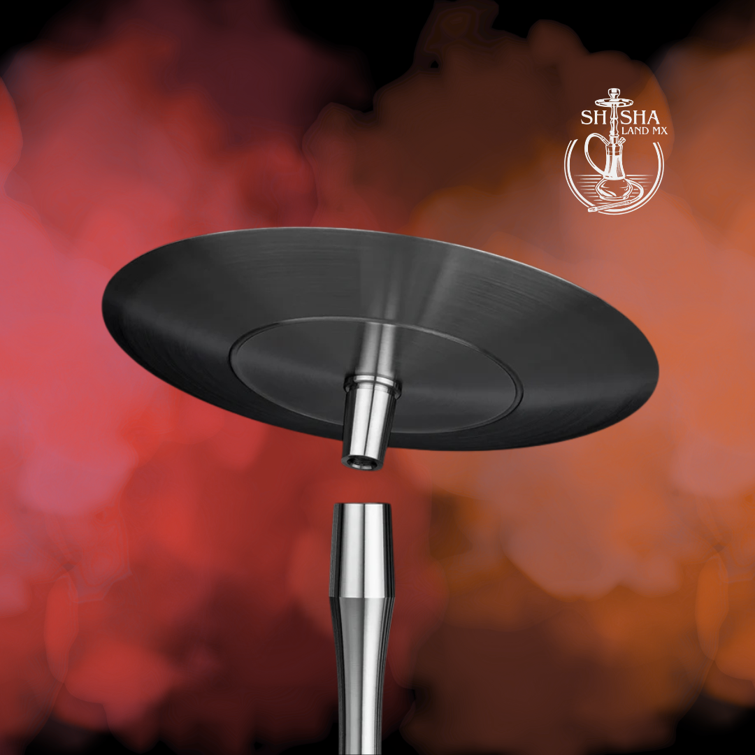 Shisha Aladin MVP 550 de acero inoxidable color rojo, cachimba, hookah y narguile-plato