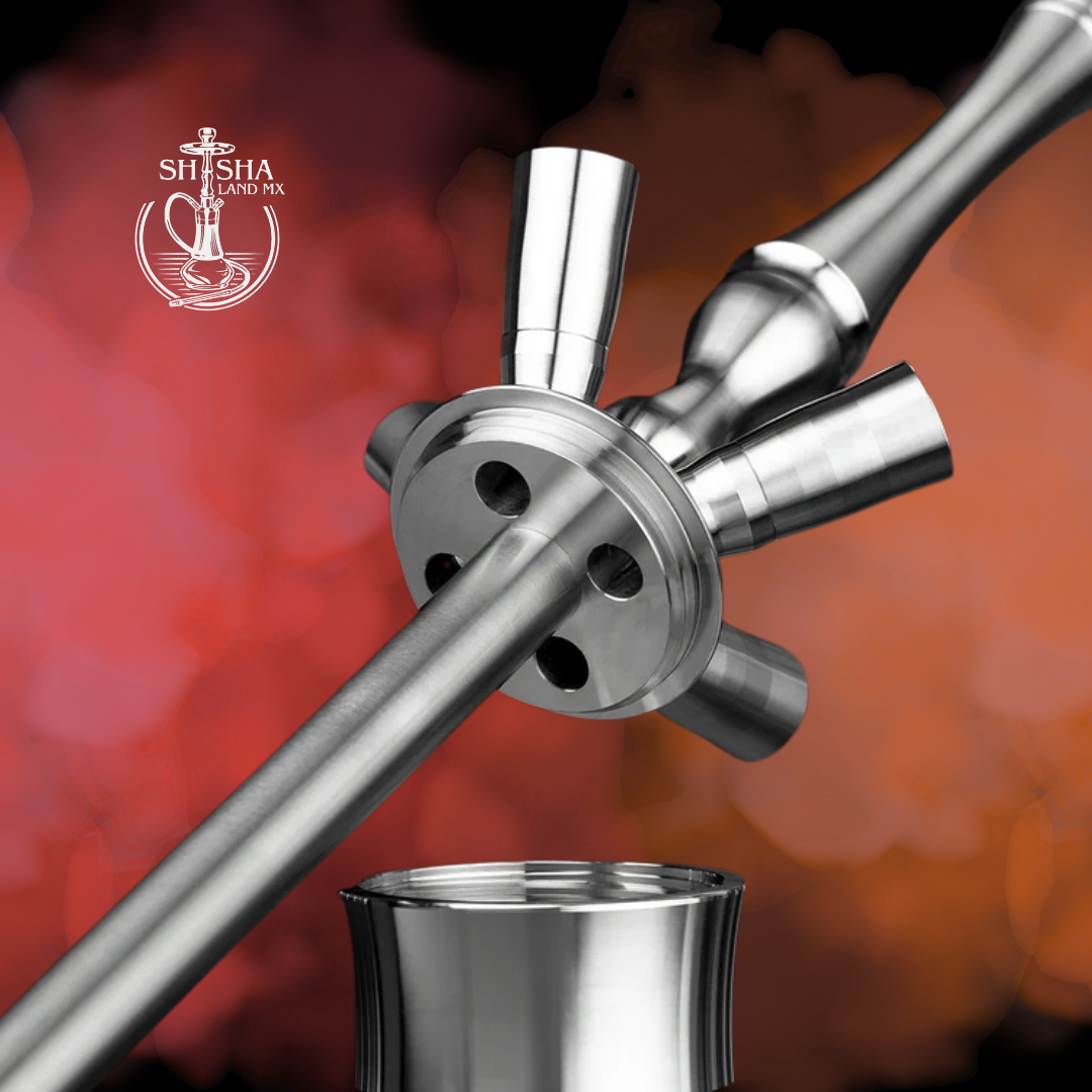 Shisha Aladin MVP 550 de acero inoxidable color rojo, cachimba, hookah y narguile-sistema