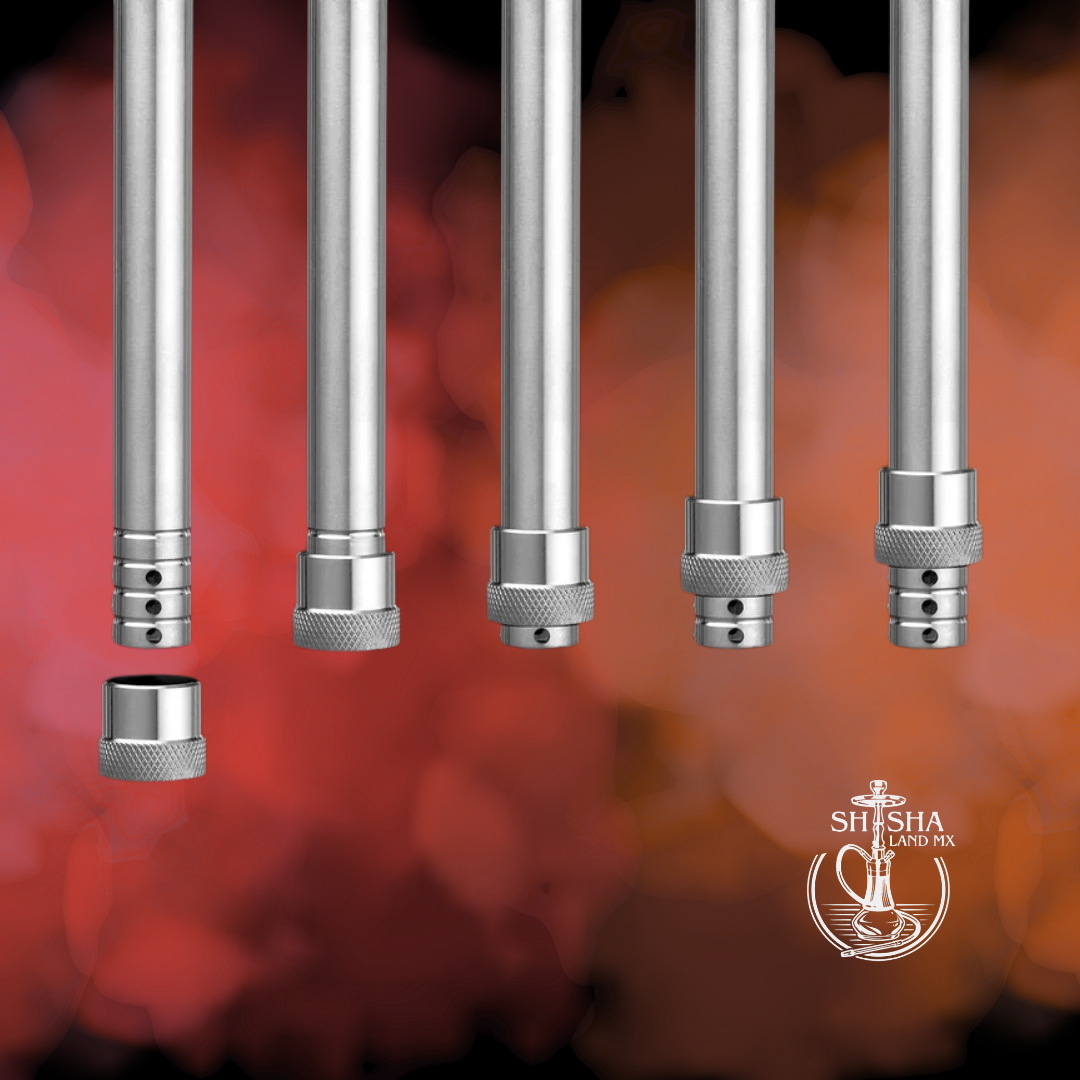 Shisha Aladin MVP 550 de acero inoxidable color rojo, cachimba, hookah y narguile-flujo-aire