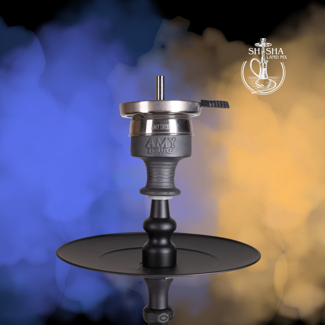 Shisha AMY Little Kura de latón con jarrón azul de 68 cm y difusor integrado