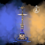 Shisha AMY Little Kura de latón con jarrón azul de 68 cm y difusor integrado