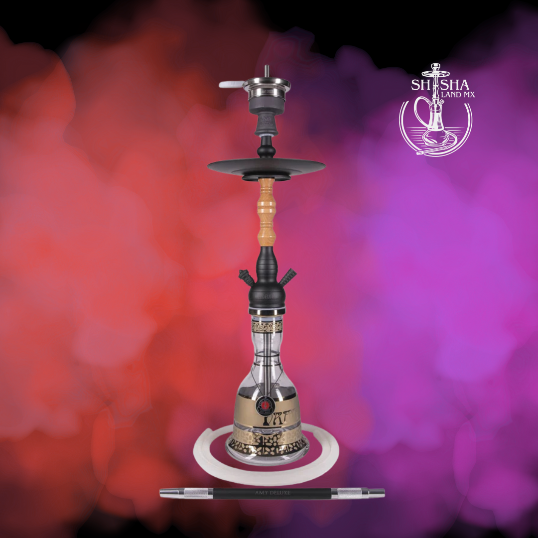 Shisha AMY Tradi serie Oriental de acero laton y cristal decorado de 79 cm