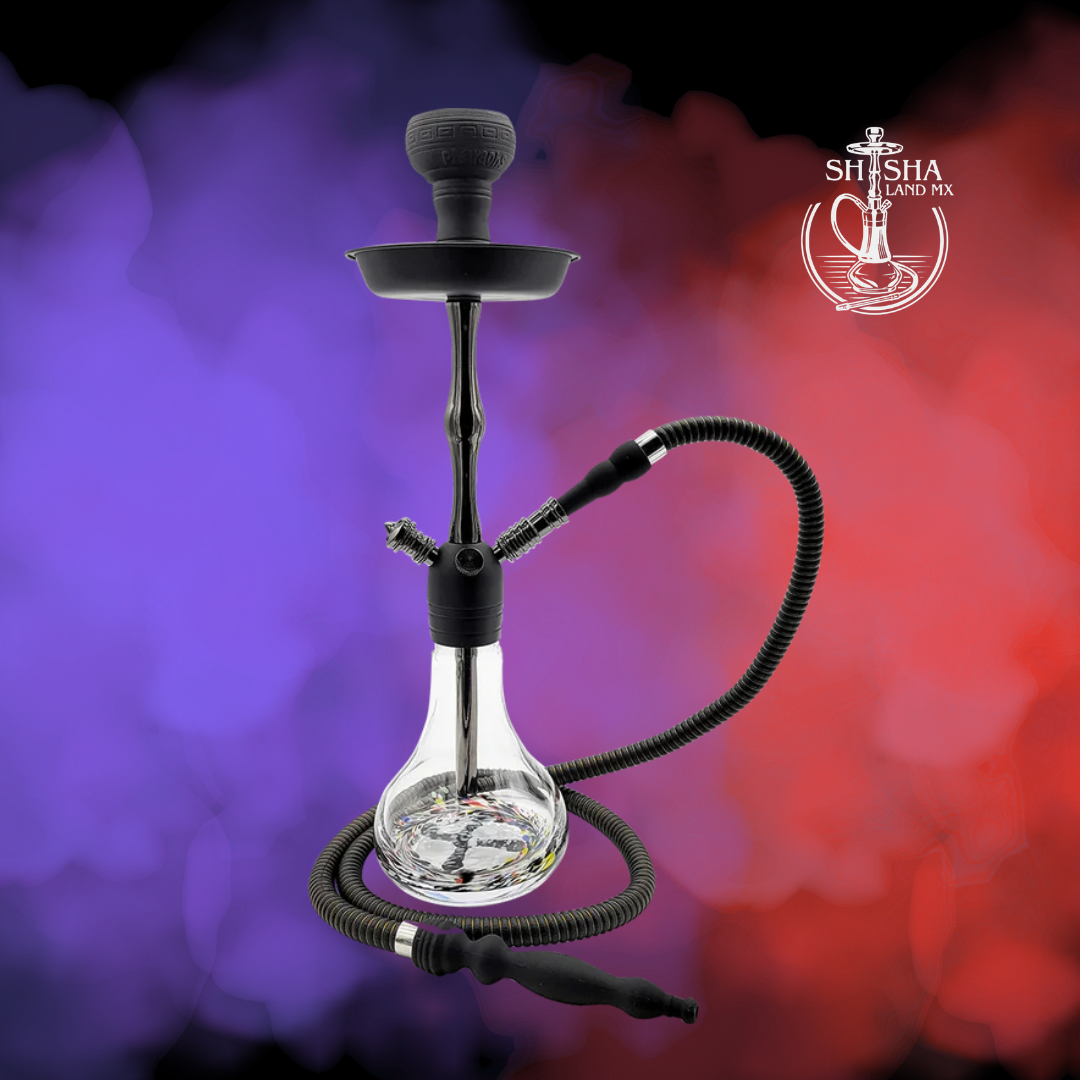 Shisha Horus marca Pharaohs de acero inoxidable y base de vidrio premium