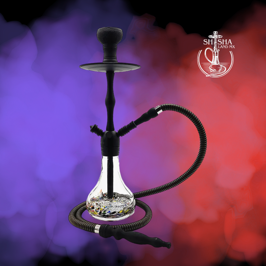 Shisha Horus marca Pharaohs de acero inoxidable y base de vidrio premium
