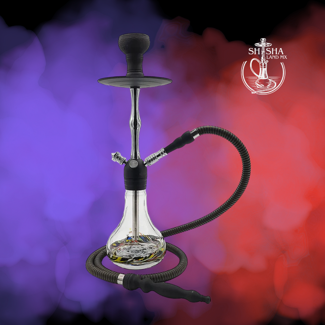 Shisha Horus marca Pharaohs de acero inoxidable y base de vidrio premium chrome