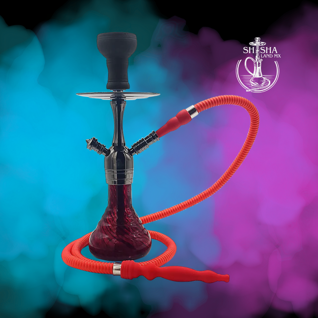 Shisha Kaya marca Pharaohs de acero inoxidable y base de vidrio premium rage