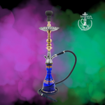 Shisha Khufu marca Pharaohs de acero inoxidable y base de vidrio premium darck blue