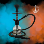 Shisha Odessa marca Pharaohs de acero inoxidable y base de vidrio premium black nickel
