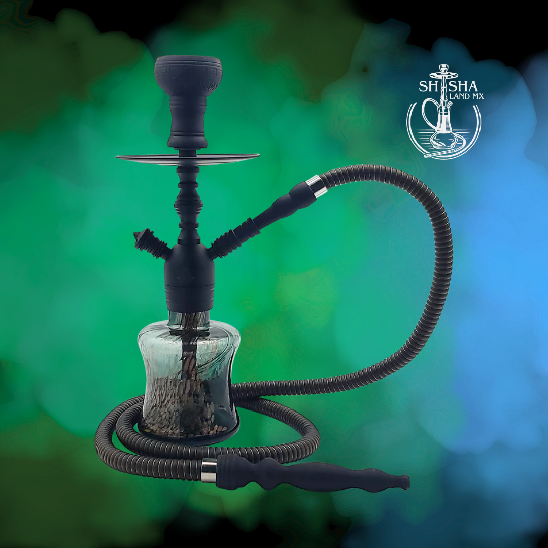 Shisha Sari marca Pharaohs de acero inoxidable y base de vidrio premium ink