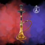 Shisha Vega marca Pharaohs de acero inoxidable y base de vidrio de 75 cm amber