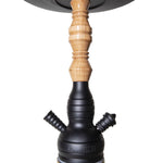 Shisha AMY estilo egipcio Khalil Mamoon modelo Tradi Matt Black Wood Clear para tabaco y humo hookah premium