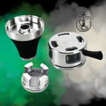 Tabaquera y cazoleta Max Steel resistente para carbón de coco de shisha, cachimba, hookah y narguile