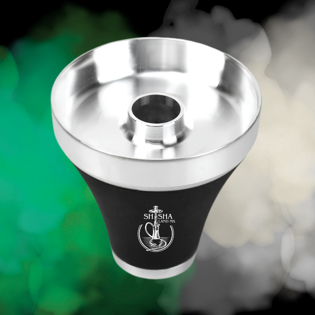 Tabaquera y cazoleta Max Steel resistente para carbón de coco de shisha, cachimba, hookah y narguile