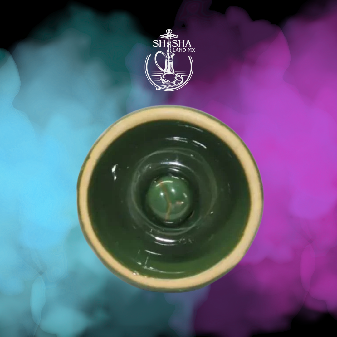 Tabaquera y cazoleta Vortex de porcelana con orificios laterales anti escurrimiento para shisha, cachimba, hookah y narguile